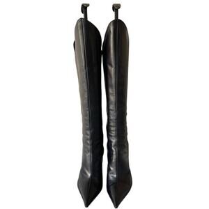 Casadei Black  Leather Boots Women's Size: 7 | IT 37